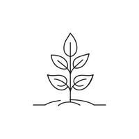 Seedling tree growing icon. Black nature green design. vector