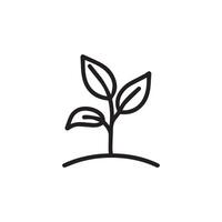 Seedling tree growing icon. Black nature green design. vector