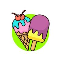 Ice Cream Illustration. Ice cream delicious cartoon vector