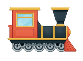 Color illustration of train without background png