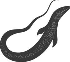 silueta Anguila animal negro color solamente vector