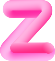 3d rosa alfabeto lettera z png