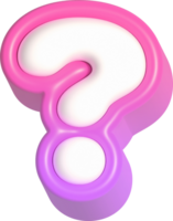 Question mark, Pink Cute 3D Lettering png