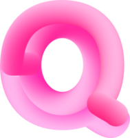 3d rose alphabet lettre q png