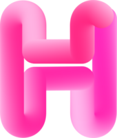 3D Pink Alphabet Letter H png