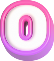 Letter O, Pink Cute 3D Lettering png