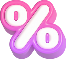 Percent, Pink Cute 3D Lettering png