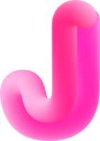 3D Pink Alphabet Letter J png