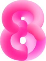 3d Rosa Nummer 8 png