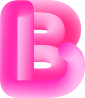 3d roze alfabet brief b png