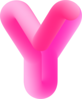 3d rosa alfabeto lettera y png