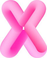 3d rosa alfabeto lettera X png