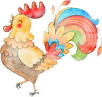 pollo cartone animato, animale acquerello illustrazione png