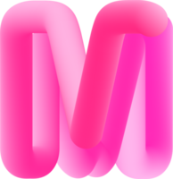 3D Pink Alphabet Letter M png