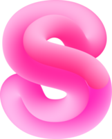 3D Pink Alphabet Letter S png