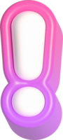 Exclamation mark, Pink Cute 3D Lettering png