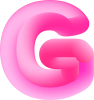 3d rose alphabet lettre g png