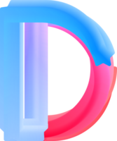 3D Spiral Alphabet Letter D png