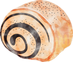 Bread slice watercolor illustration png