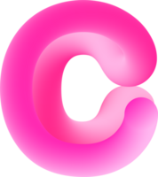 3D Pink Alphabet Letter C png