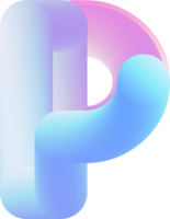 3d text p png