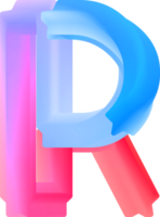 3D Spiral Alphabet Letter R png