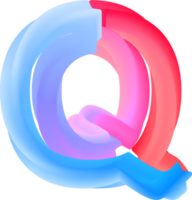 3D Spiral Alphabet Letter Q png