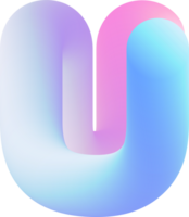 3d text u png