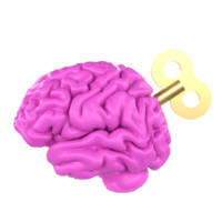 The Brain wind up for Business or medical concept 3d rendering. png