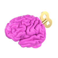 The Brain wind up for Business or medical concept 3d rendering. png