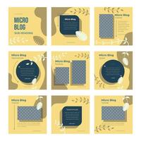 Set of social media template feed vector