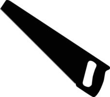 Silhouette of hand saw illustration. Essential tool in black color. Home repair accessories. vector