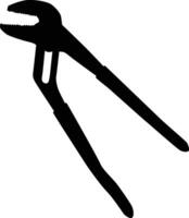 Silhouette of pliers illustration. Essential tool in black color. Home repair accessories. vector