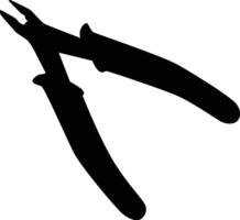 Silhouette of pliers illustration. Essential tool in black color. Home repair accessories. vector