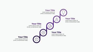 Modern infographic template with 6 options. Business presentation with icon. Circular business workflow for pitch deck. vector