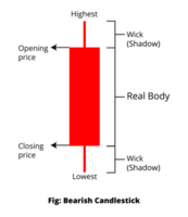 Transparent Bearish Candlestick.Parts of a candlestick png