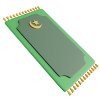 3D Illustration of Green Prayer Rug png