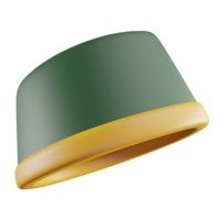 3d illustrazione di verde musulmano cappello png