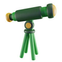 3D Illustration of Green Telescope png