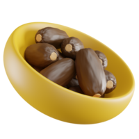 3D Illustration of Dates Bowl png