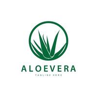 áloe vera logo cosmético diseño sencillo verde planta salud símbolo ilustración vector