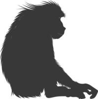 silueta mandril animal negro color solamente vector