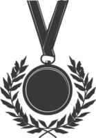 silueta medalla premio negro color solamente vector