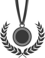 silueta medalla premio negro color solamente vector