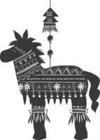 Silhouette mexican pinata black color only vector