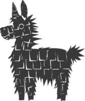 Silhouette mexican pinata black color only vector