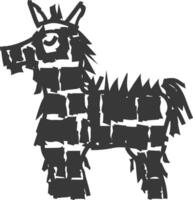 Silhouette mexican pinata black color only vector