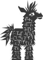 Silhouette mexican pinata black color only vector