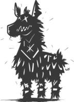 silueta mexicano piñata negro color solamente vector