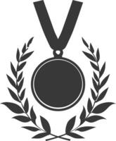 silueta medalla premio negro color solamente vector